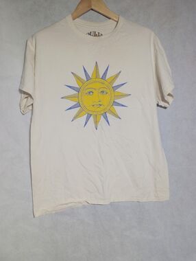 Ouija X Episode Guided By The Sun Sz L Graphic Tee in White Yellow & Blue Sun